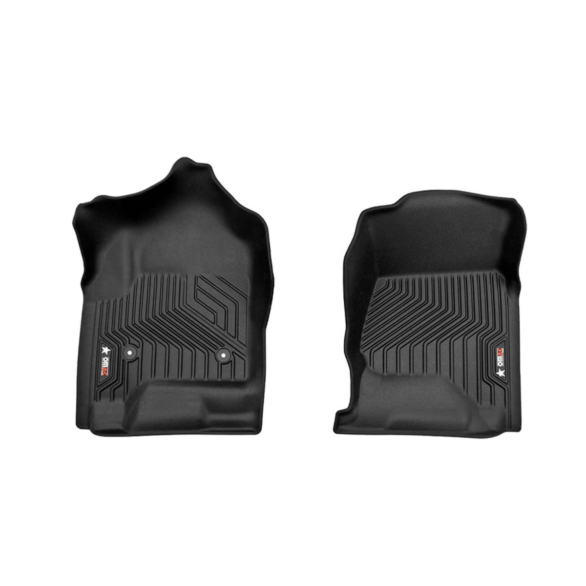 GMC Sierra 1500 Floor Mats - First Row - Omac - 3D Texan Premium TPE - Black - '14-'18